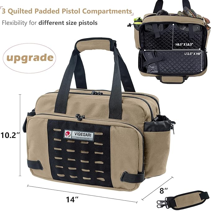Pistol Range Bag Shooting, Gun Bag for Pistols, Gun Case for Handguns, Ammo Bag, Gun Case for Handguns, Tactical Range Bag, Gun Carrying Bag, Gun Range Accessories