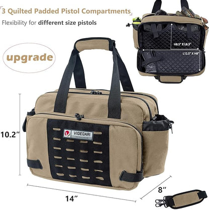 Pistol Range Bag Shooting, Gun Bag for Pistols, Gun Case for Handguns, Ammo Bag, Gun Case for Handguns, Tactical Range Bag, Gun Carrying Bag, Gun Range Accessories
