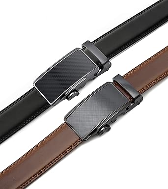 CHAOREN Mens Dress Belt Leather 2 Pack - Mens Ratchet Belt for Dress Shirt and Pants Every Occasion (32mm)