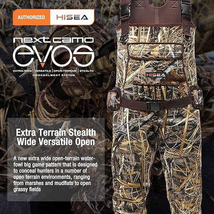 HISEA Chest Waders Neoprene Duck Hunting Waders for Men with 600G Insulated Boot Waterproof Camo Bootfoot Fishing Waders