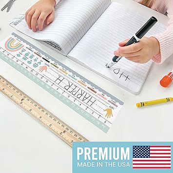 Desk Name Tags for Classroom -25 Student Name Plates for Classroom Kindergarten, Preschool, 1st, 2nd  3rd Grade, 13x3 Teacher Nameplates for Student Desks, Boho Nametags