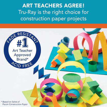 Tru-Ray Construction Paper 9x12 White, 50 Sheets