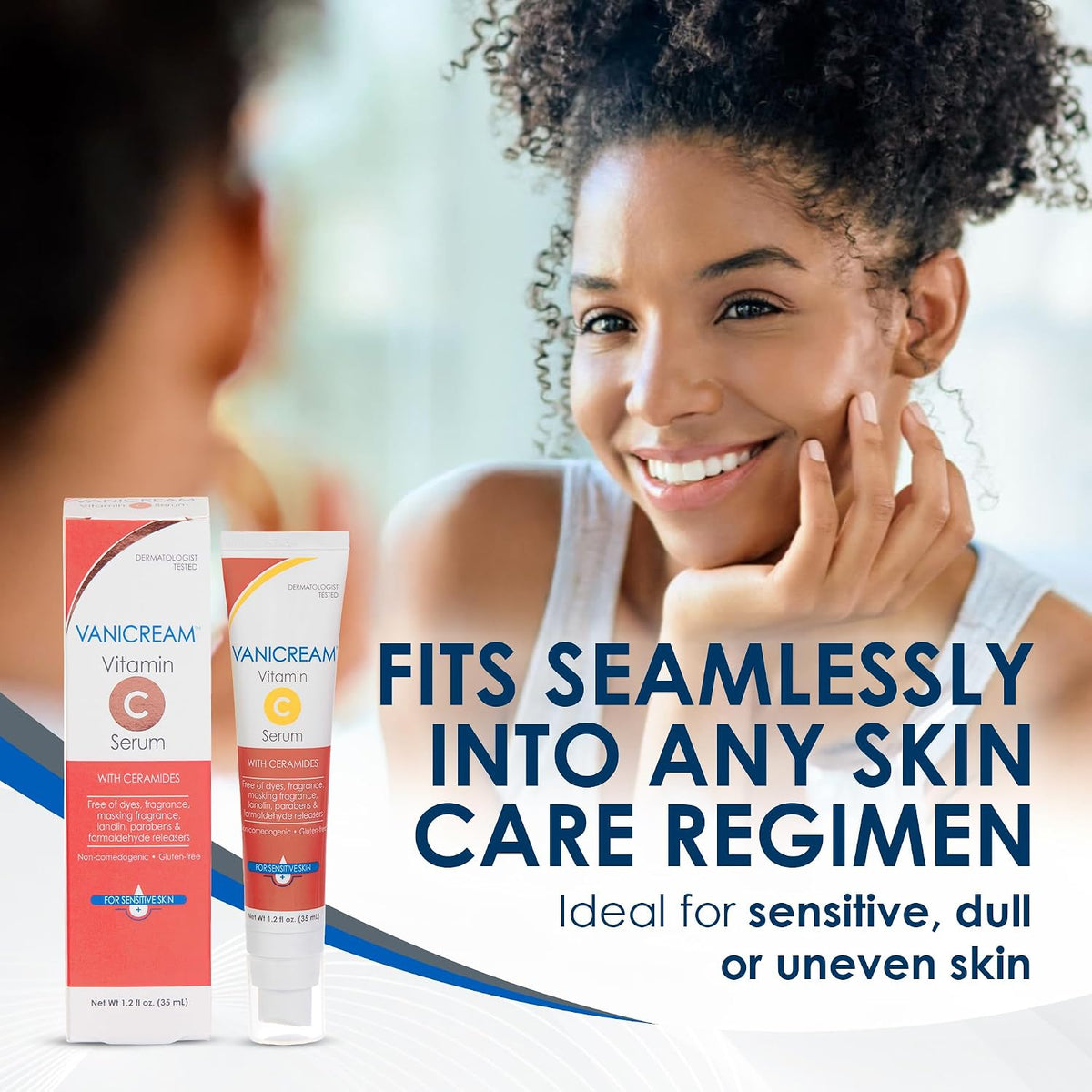 Vanicream Vitamin C Serum, 1.2 Fl Oz, Formulated without Common Irritants for Sensitive Skin, Milky and Lightweight Brightening Serum, Hydrates & Boosts Glow, Dermatologist-Tested ( Box Damage )