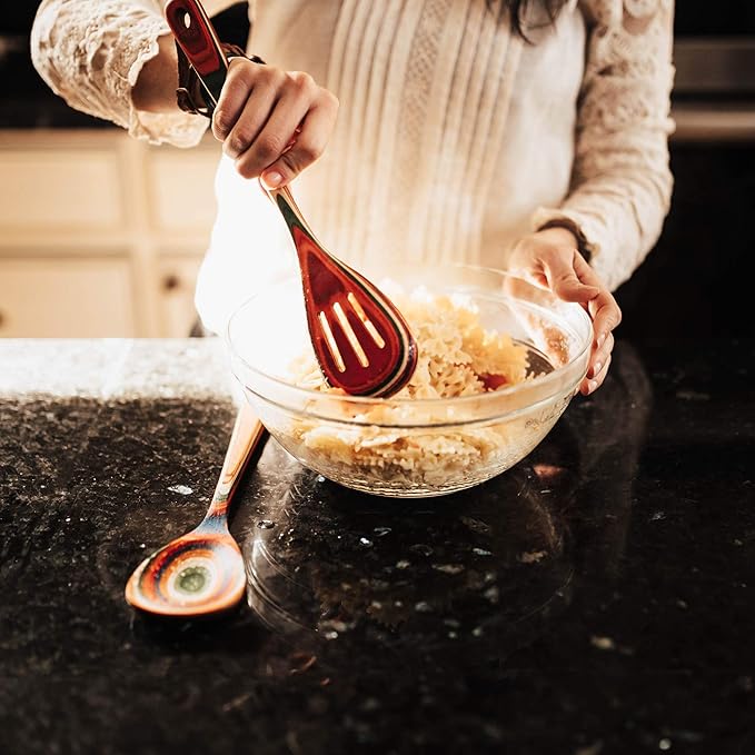 Totally Bamboo Baltique Marrakesh Collection 12-12" Wooden Cooking Spoon, Safe for Nonstick