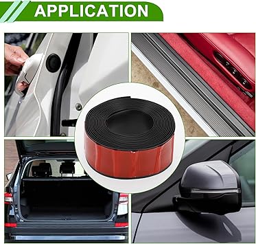 Universal 13Ftx1.97In Car Side Skirts Protector Adjustable Side Edge Guards PVC 1 Pcs Black