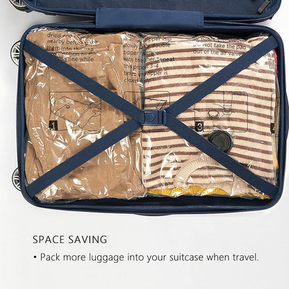 SUOCO 10 Medium Vacuum Storage Bags with Electric Pump, Travel Clothes Space Saver Bags, Compression Airtight Seal Bags for Clothing, Pillows, Comforters, Blankets