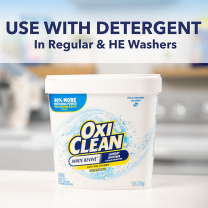 OxiClean White Revive Laundry Whitener and Stain Remover Powder, Alternative to Bleach for Laundry