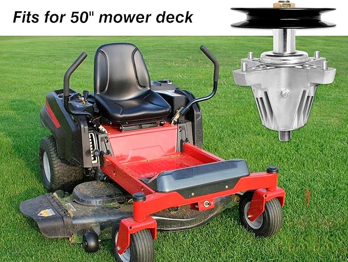 Replacement 918-06980 Spindle Fits for Cub Cad et 50" Deck Mower - Spindle Assembly Compatible with Troy Bilt Super Bronco 50 Mustang 50 ZTR, Cad RZT LX 50 Mower, with Grease Fitting,Replace 618-06980