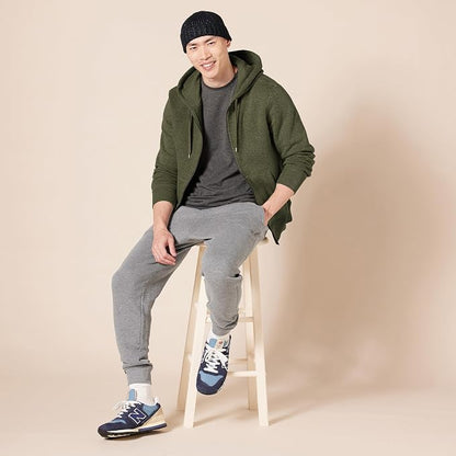 Essentials Men's Full-Zip Fleece Hoodie Sweatshirt (Available in Big & Tall)