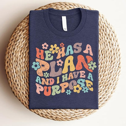 Love in Faith | He Has a Plan | Christian T-Shirts for Women | Faith-Based Apparel | Christian Gifts
