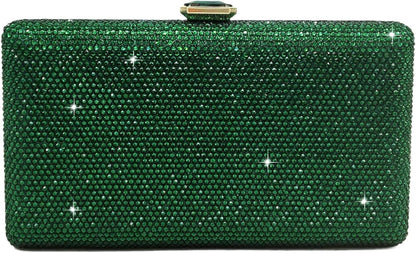Boutique De FGG Crystal Evening Bags for Women Formal Party Box Clutch Wedding Rhinestone Handbags Bridal Clutch Purse,Mini