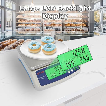 Large Digital Kitchen Scale 40kg88lb Stainless Steel Price Computing Scale Counting Scale Deli Scale with LCD Display for Baking Bread Cooking Meat Prep Parts and Coins Adapter Included
