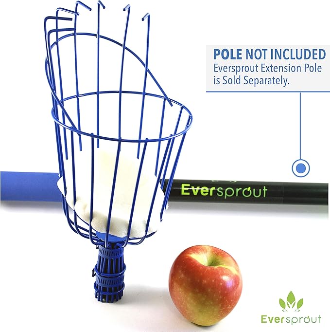 EVERSPROUT Twist-On Fruit Picker Basket, Twists onto Standard US Threaded Pole (34-inch ACME), Fruit Picker Head Basket, Fruit Harvesting Tool, Apple, Mango Picker etc. (Head Only, Pole Not Included)