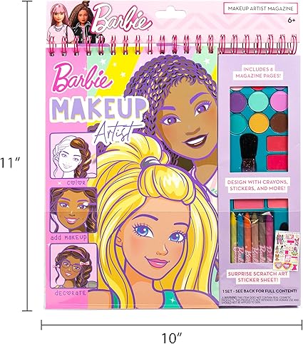 Barbie Makeup Artist Magazine by Horizon Group USA, Create Your Own Hair  Makeup Looks Using 130 Stencils, 180 Stickers, Crayons, Pretend Makeup  More