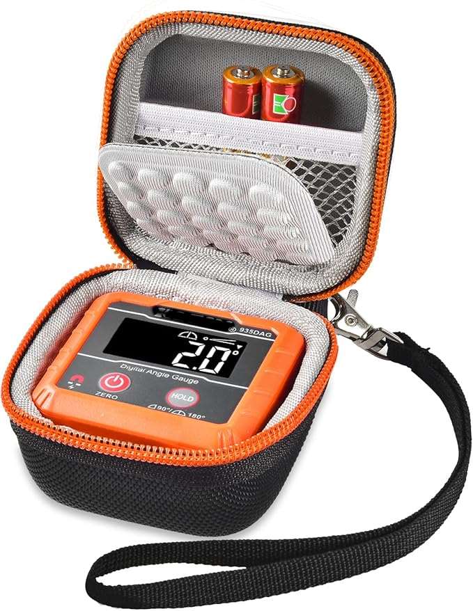 ANKHOH Case Compatible with Klein Tools 935DAG Digital Electronic Level and Angle Gauge, Finder Protractors Carrying Storage Holder Bag Fits for Degree Ranges Measures Batteries (Box Only), Orange