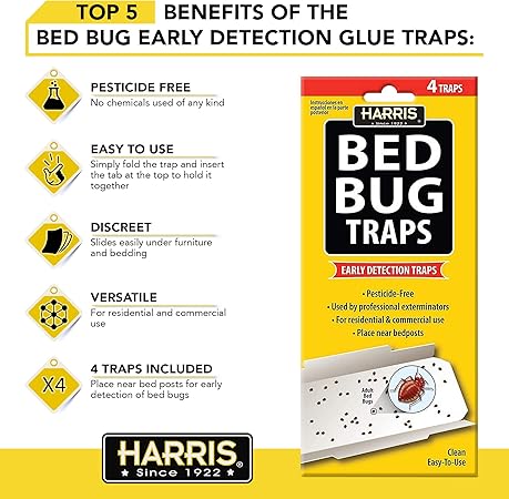 Harris Bed Bug Early Detection Glue Traps (4Pack)