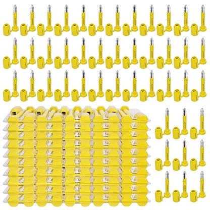 Bolt Seal 100pcs 0325901-032600 Shipping Seal with Print Progressive Numbering for Cargo Containers and Truck Trailers, Yellow