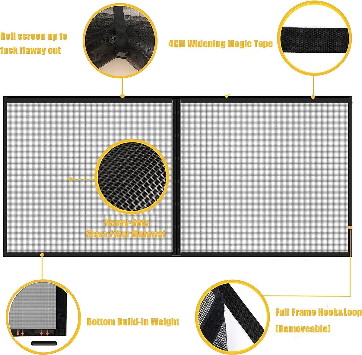 Garage Door Screen for 18x7FT ?2 Car Garage Doors- Reinforced Fiberglass Door Screen,Stronger High Energy Magnets ? Magnetic Screen Door…