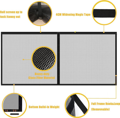 Garage Door Screen for 18x7FT ?2 Car Garage Doors- Reinforced Fiberglass Door Screen,Stronger High Energy Magnets ? Magnetic Screen Door…