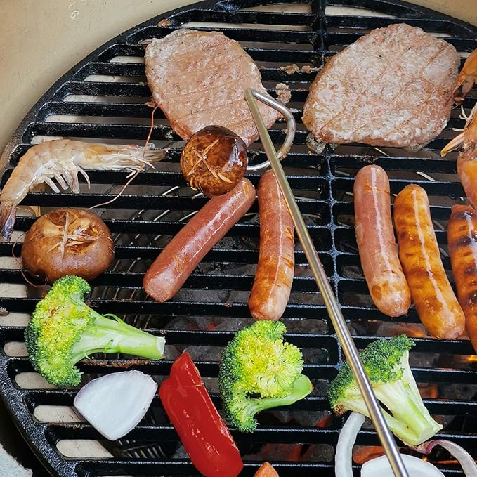 Food Flipper Turner Hooks Stainless Steel BBQ Meat Hook Cooking Barbecue Turners Hooks Grill Accessories for BBQ Steak,Tri-Tips,Patties Sausages Ribs Chicken Breast Roasts