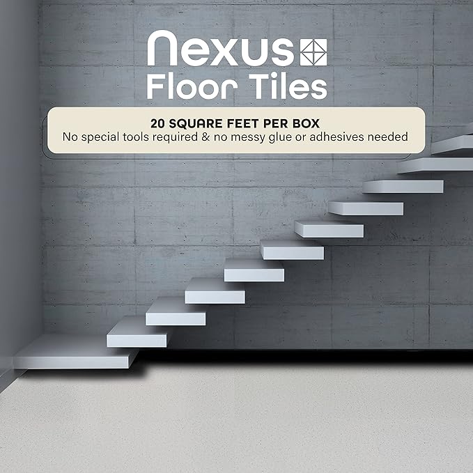 Nexus Self Adhesive 12-Inch Vinyl Floor Tiles, 20 Tiles - 12" x 12", Salt n Pepper Granite - Peel  Stick, DIY Flooring for Kitchen, Dining Room, Bedrooms  Bathrooms by Achim Home Decor