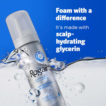 Men’s Rogaine 5% Minoxidil for Men Foam, Clinically Proven Regrowth for Thinning Hair, Topical Hair Loss Treatment, Unscented Topical Aerosol, Results in 8–16 Weeks, 3-Month Supply, 3 x 2.11 oz