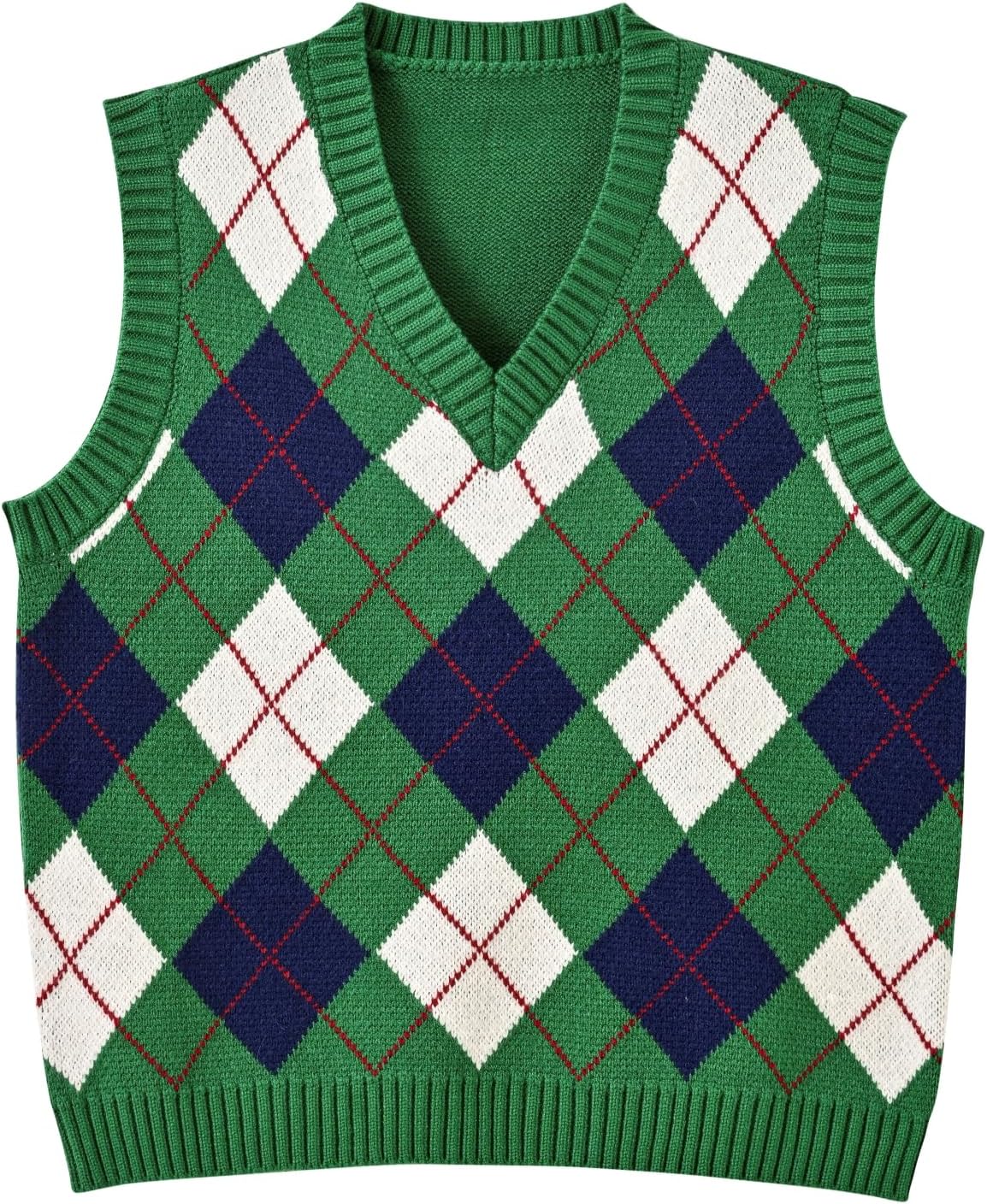 Women's Sweater Vest,Y2K Sleeveless Pattern Preppy Style Knitted Crop Tank Top for Girl