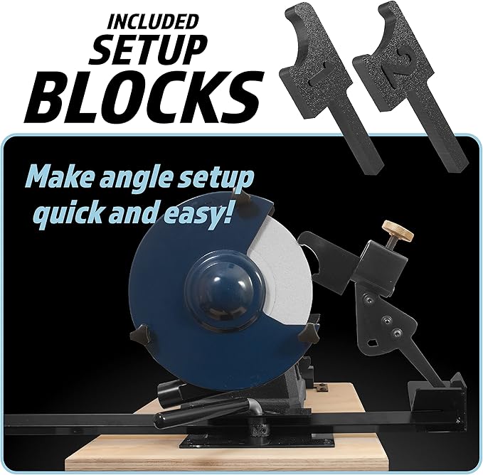 Pro Grind Multi-Grind Sharpening Jig with Setup Blocks for Multiple Tool Grinds and For Use with Sharpening Systems that Use Pocket V-Arm Attachments