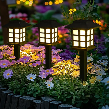 GIGALUMI Solar Outdoor Lights,10 Pack LED Solar Lights Outdoor Waterproof, Solar Walkway Lights Maintain 10 Hours of Lighting for Your Garden, Landscape, Path, Yard, Patio, Driveway