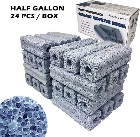 Ceramic Bio Filter Media Vast Surface Area for Aquarium Sump Canister (1 Box  24 pcs)