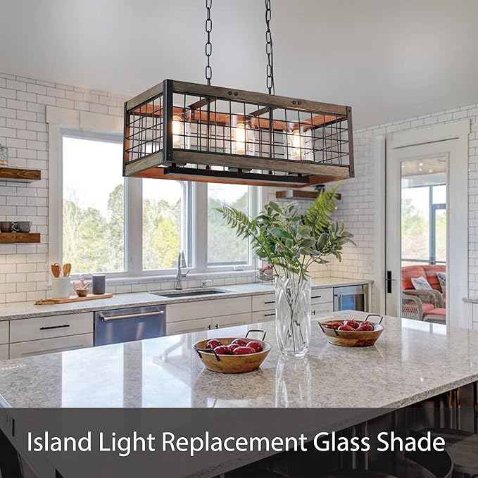 Aspen Creative 23611-01, Clear Cylinder Glass Shade, 4" Diameter x 6-12" Height, Center Hole: 42mm.