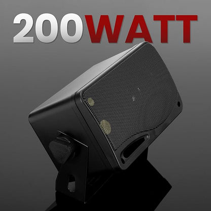 Pyramid 3-Way Indoor Outdoor Speaker System - 3.5 Inch 200W Pair of Mini Box Ceiling Wall Mount Speakers w1" Tweeter, 3.25" Woofer, 1.75 Midrange - Home Theater Entertainment, PA System - 2022SX