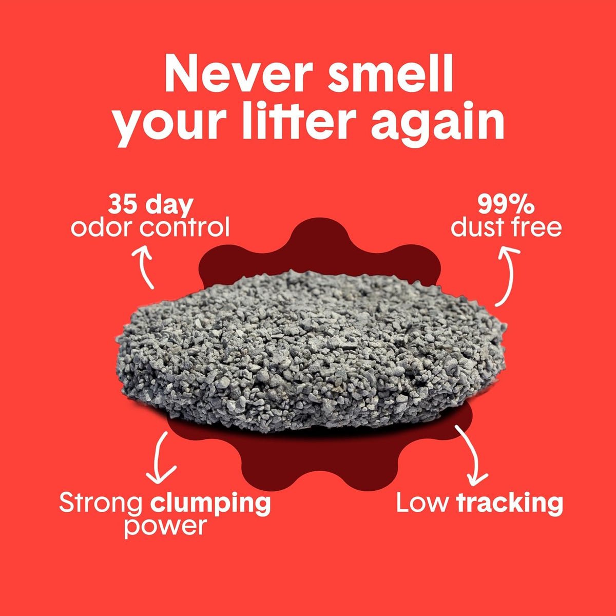 Boxie Extra Strength Clumping Cat Litter Multi Cat 35 Day Odor Control 16lb Probiotic technology works continuously at the source; Hard Flat Top clumps for fast scooping and less waste