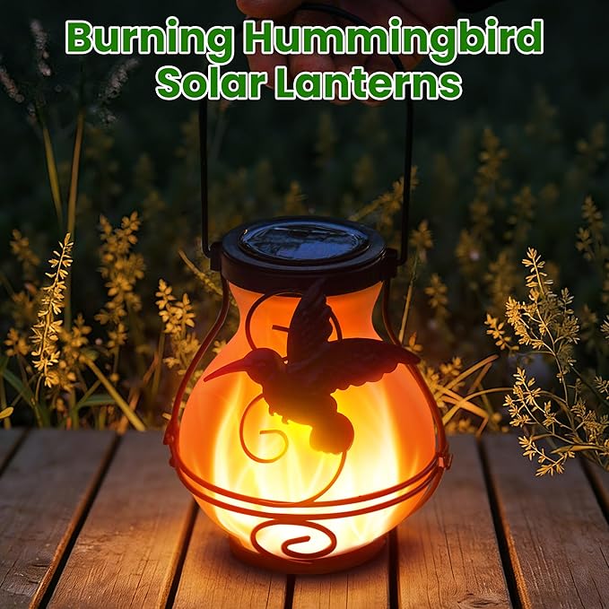 Lantern Holder Outdoor Waterproof Hummingbird Hanging Lantern Outdoor Garden Decoration 1 Pack( missing lid )