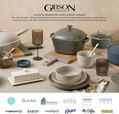 Gibson Home Zen Buffet Porcelain Chip and Scratch Resistant Dinnerware Plates, Bowls, and Mugs Set White (Square Dishes)
