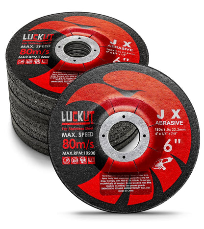 Angle Grinder Metal Discs, 6" x 1/4" x 7/8", 5 Pack