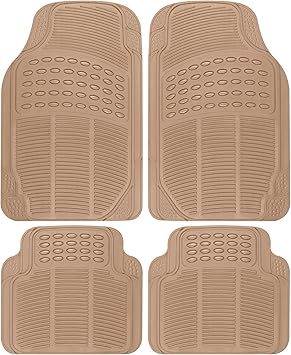 BDK Heavy Duty 4pc Front  Rear Rubber Floor Mats for Car SUV Van  Truck-All Weather Protection Universal Fit
