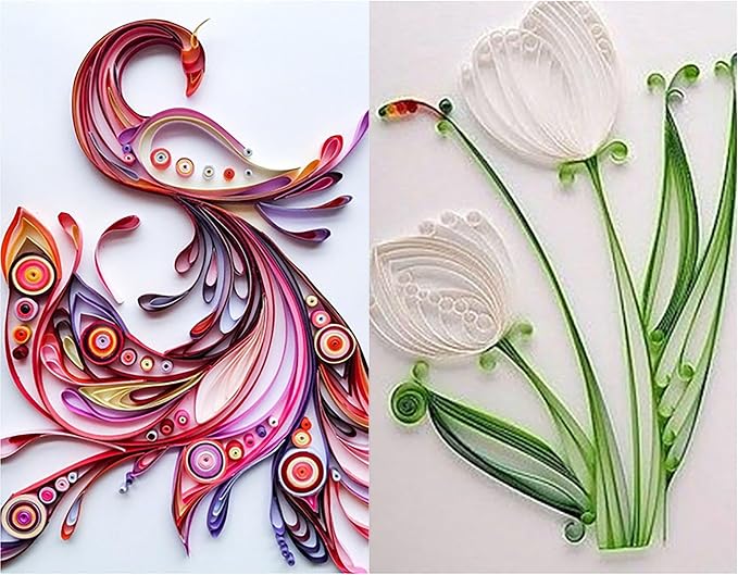 Quilling Strips, 260 Pcs 15.3 Inch Length 0.4 Inch Wide 26 Colors Folding Solid Color Roll Handmade Paper Strip Art Paper Strip for Art (260)