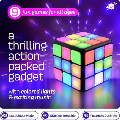 This rechargeable game cube has 9 exciting brain and memory games to play solo or with friends. It's a great gift for kids 6-12 years old!