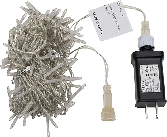 Vickerman 144 Warm White LED 2 Function Spider Light Set, 24' Christmas Light Set, Clear Wire