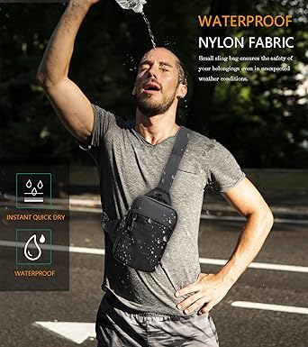 Mini Sling Bag for Men Women, Crossbody Waterproof Trendy Shoulder Cell Phone Chest Bag for Travel Work Gym