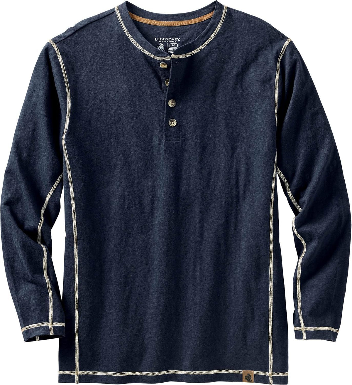 Legendary Whitetails Men's Henley Shirt Long Sleeve Button Up Casual Fit Cotton/Poly Blend