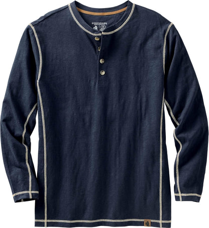 Legendary Whitetails Men's Henley Shirt Long Sleeve Button Up Casual Fit Cotton/Poly Blend