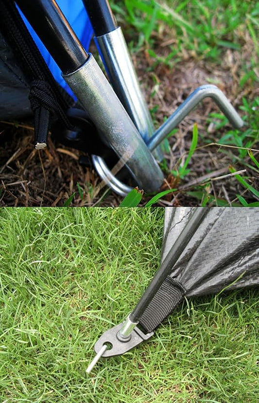 Tent Stakes Yard Camping Stakes Heavy Duty, Metal Garden Edging Fence Hooks for Tarp, Inflatable, Outdoor Christmas Decorations (7'' x10pcs)