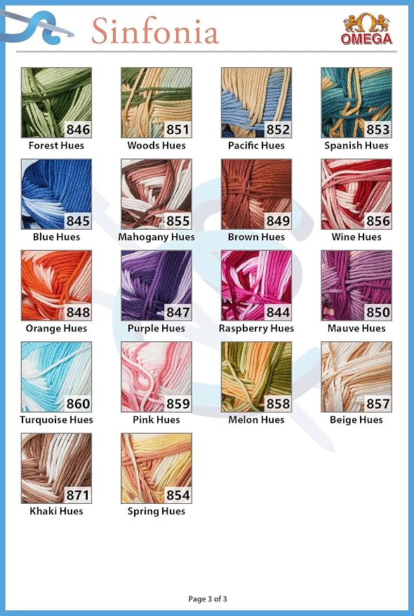 Omega Yarn, Bone Color, 101g/218y, 100% Mercerized Cotton, Fine (Sportweight), Made in Mexico