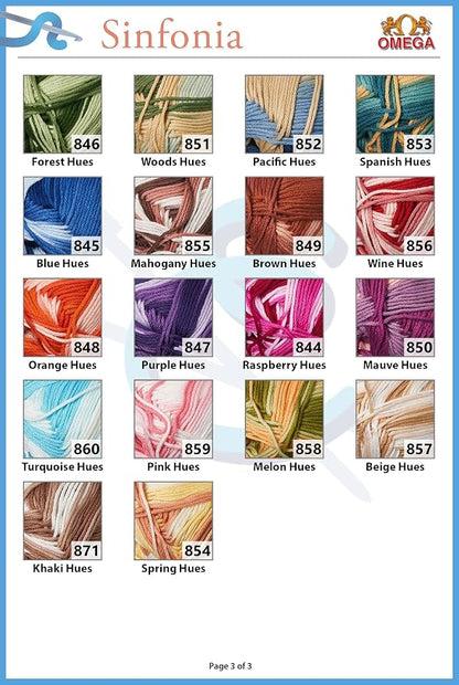 Omega Yarn, Bone Color, 101g/218y, 100% Mercerized Cotton, Fine (Sportweight), Made in Mexico