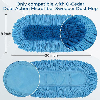 2 Pack Dust Mop Replacement Head for Floor Duster Compatible with O-Cedar Hardwood Floor 'N Baseboard Dust Mop