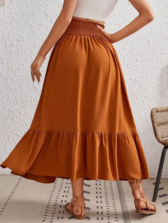 ELDINA ELDINA Women's 2024 Casual Long Skirt Skirt