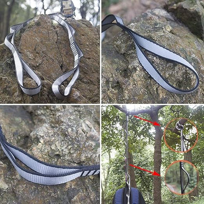 Aokitec Daisy Chains Climbing Strap Strap Rope Yoga Pilates Stretching StrapsMulti-Loop Climber Strength Daisy Chains, 1 Safety Carabiner with Twist Lock System and 1 Connecting Rope