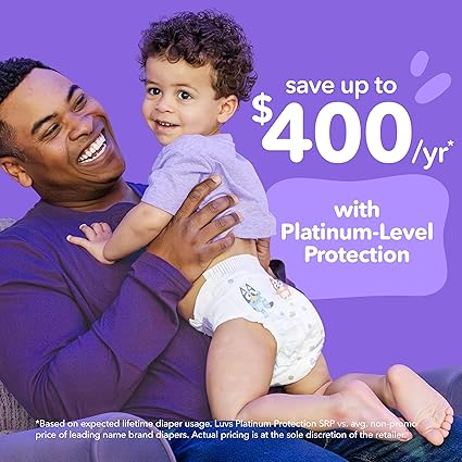 Luvs Size 2 Baby Diapers, Platinum Protection Bluey Diapers for Day  Night, Size 2, 264 Count (Packaging May Vary)